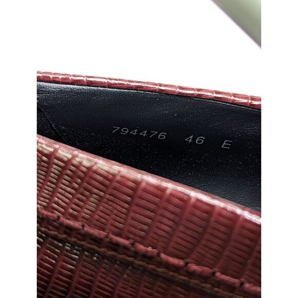 Alexander McQueen Men’s Jupiter Leather Moccasins Burgundy Size 46 (MSRP $990) main image 4